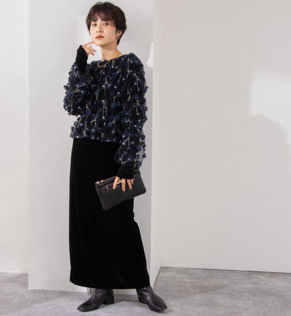 NOLLEY'S「《セットアップ対応》ウォッシャブルチュール刺繍2WAYブラウス」|シャツ・ブラウス|