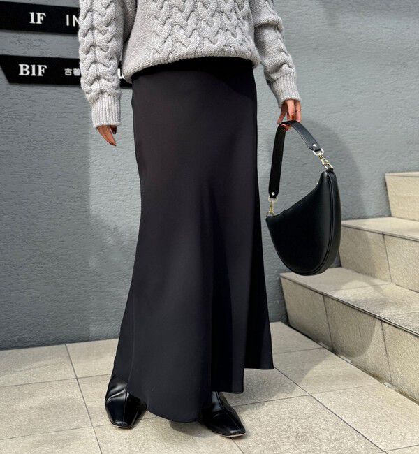 NOLLEY'S sophi「【追加】《オールシーズン対応》ウォッシャブルマットサテンナロースカート」|スカート|