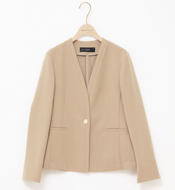 NOLLEY'S sophi「《セットアップ対応》ウォッシャブルツイルノーカラージャケット」|ノーカラージャケット|