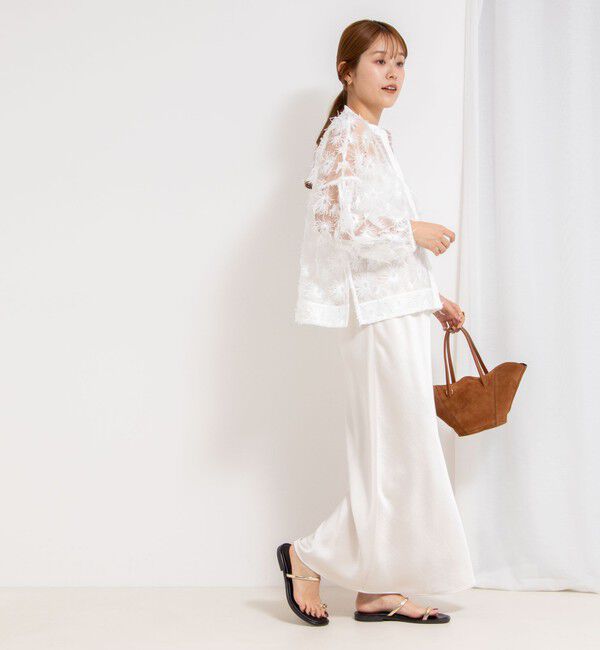 NOLLEY'S「シアーフラワーモチーフブラウス」|シャツ・ブラウス|