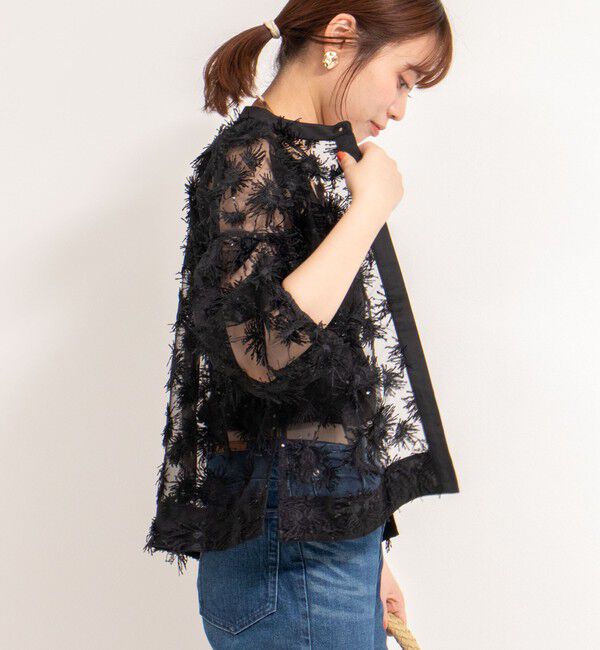 NOLLEY'S「シアーフラワーモチーフブラウス」|シャツ・ブラウス|