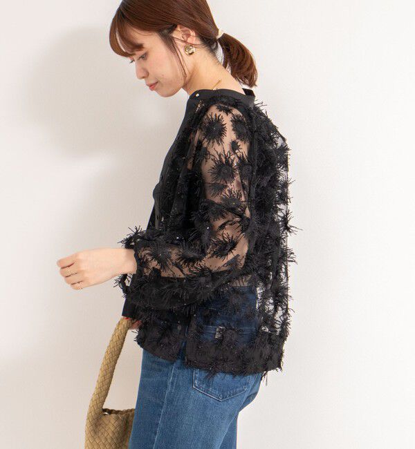 NOLLEY'S「シアーフラワーモチーフブラウス」|シャツ・ブラウス|