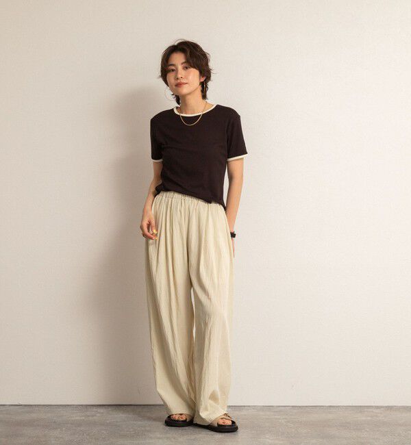 NOLLEY'S「【MAQWEL/マクウェル】リンガーリブ半袖Tシャツ」|Tシャツ・カットソー|