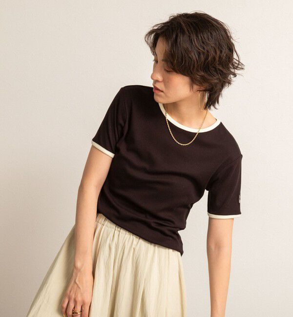 NOLLEY'S「【MAQWEL/マクウェル】リンガーリブ半袖Tシャツ」|Tシャツ・カットソー|