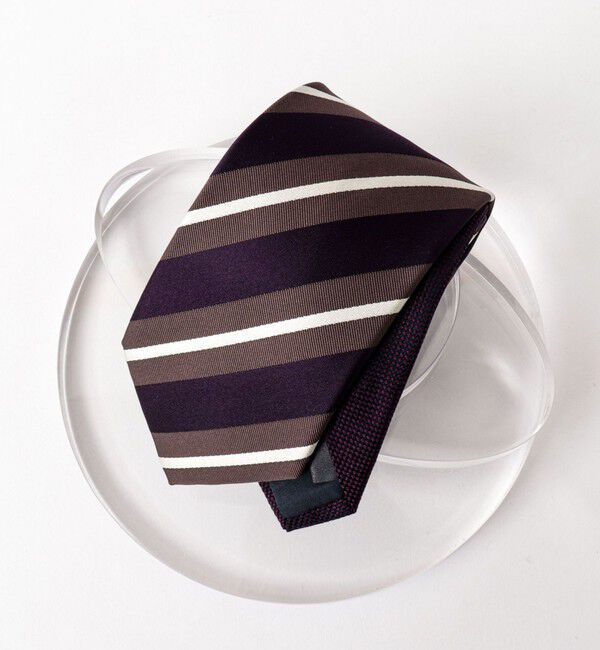 NOLLEY'S goodman「クレリックレギュラーストライプネクタイ 25AWコレクション」|ネクタイ・蝶ネクタイ|パープル系1