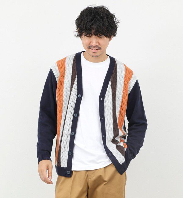 NOLLEY'S goodman「ウォッシャブル 抗菌加工 フロントストライプ 7Gカーディガン 25AW」|ニット・セーター|