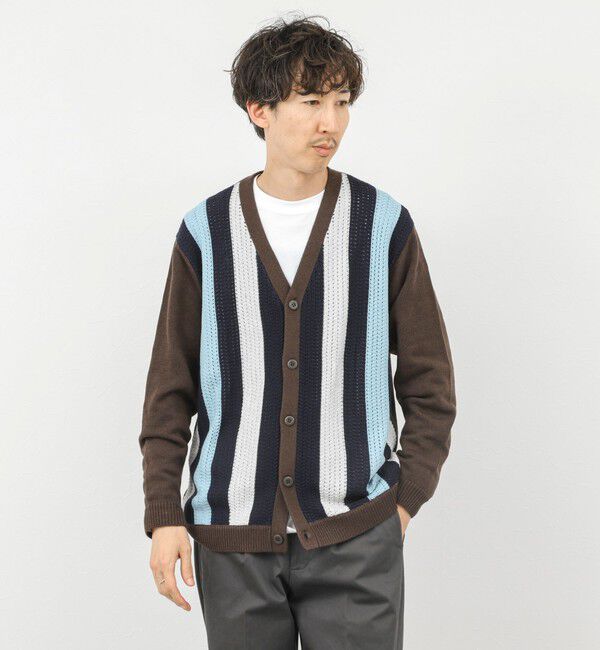 NOLLEY'S goodman「ウォッシャブル 抗菌加工 フロントストライプ 7Gカーディガン 25AW」|ニット・セーター|