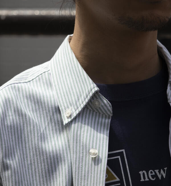 GLOSTER「【GLOSTER/グロスター】オーバーサイズ オックスボタンダウン ストライプシャツ 半袖」|シャツ・ブラウス|