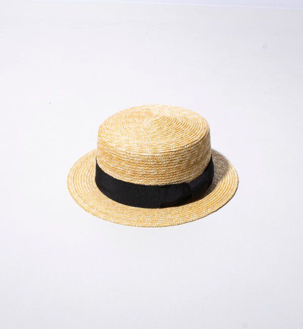 GLOSTER「【GLOSTER/グロスター】STRAW BOATER HAT ストローハット 麦わら カンカン帽」|ハット|ベージュ