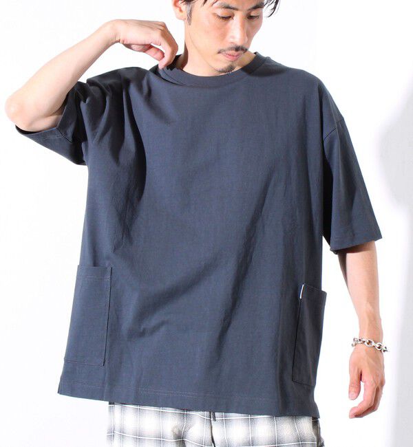 GLOSTER「【GLOSTER/グロスター】バックステッチ サイドポケットTシャツ ビックシルエット」|Tシャツ・カットソー|
