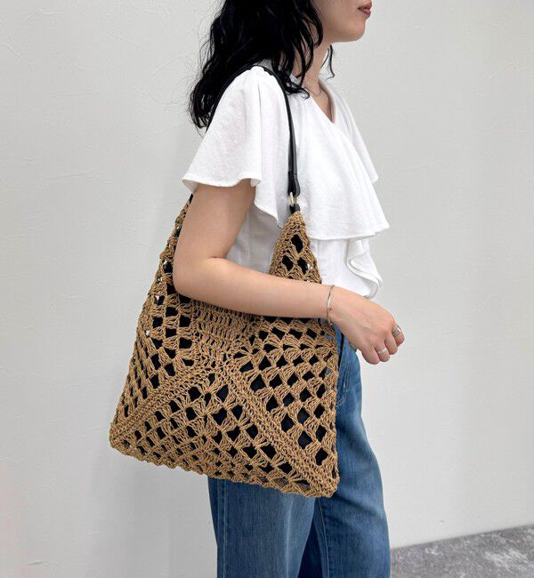 fredy emue「ペーパー透かし編みワンショルバッグ」|かごバッグ|