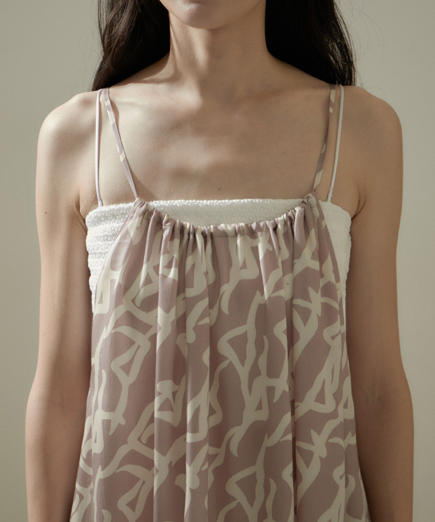 SALON adam et rope'「シーサイドダンサープリント2WAYキャミワンピース」|ワンピース|