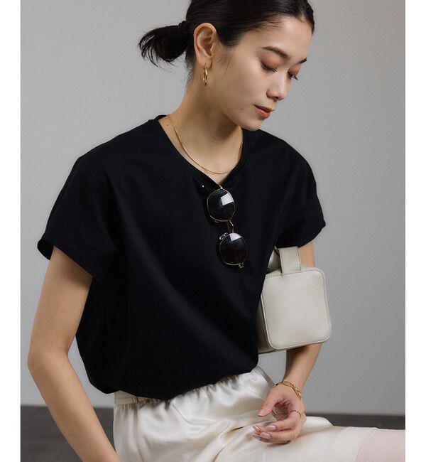 SALON adam et rope'「プリマベールリラックスドルマンスリーブプルオーバー［UVケア・洗濯耐久］」|Tシャツ・カットソー|ブラック(01)