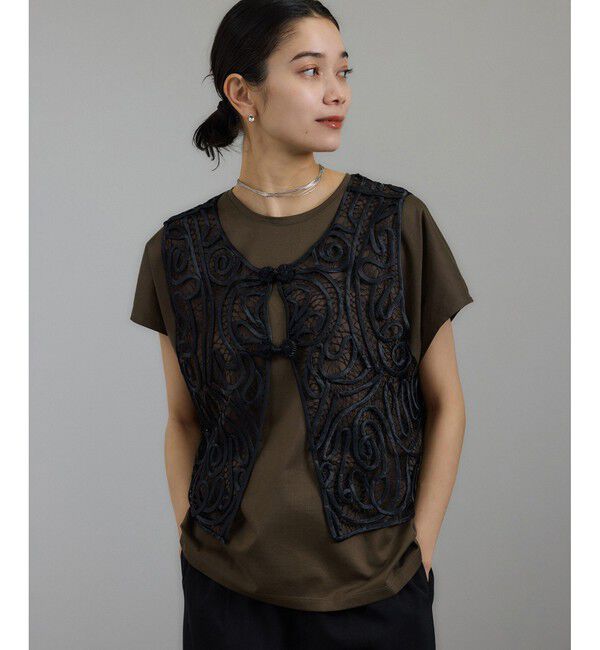 SALON adam et rope'「プリマベールリラックスドルマンスリーブプルオーバー［UVケア・洗濯耐久］」|Tシャツ・カットソー|