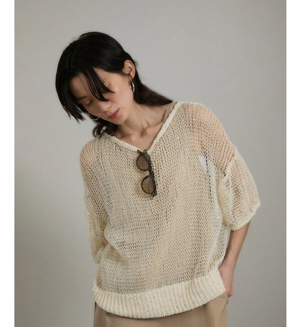 SALON adam et rope'「ギマコットンスパンコールプルオーバー」|ニット・セーター|