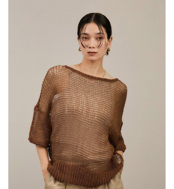 SALON adam et rope'「ギマコットンスパンコールプルオーバー」|ニット・セーター|