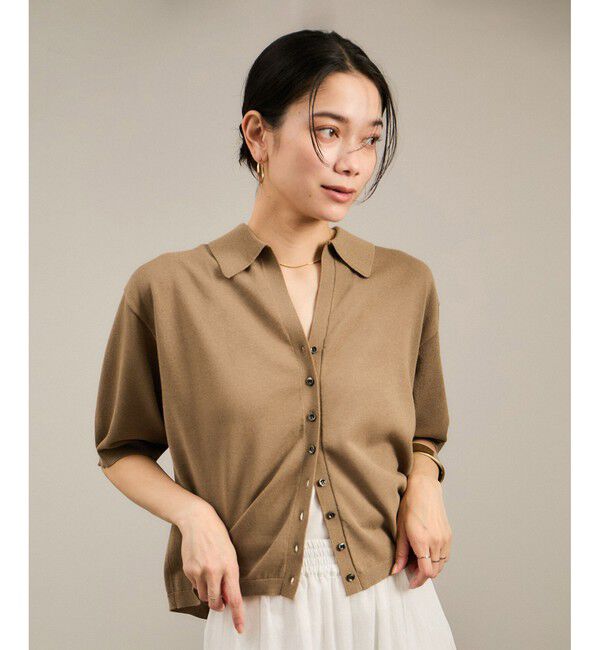 SALON adam et rope'「【WEB限定】ドライタッチスキッパーニットカーディガン［洗える］」|カーディガン|