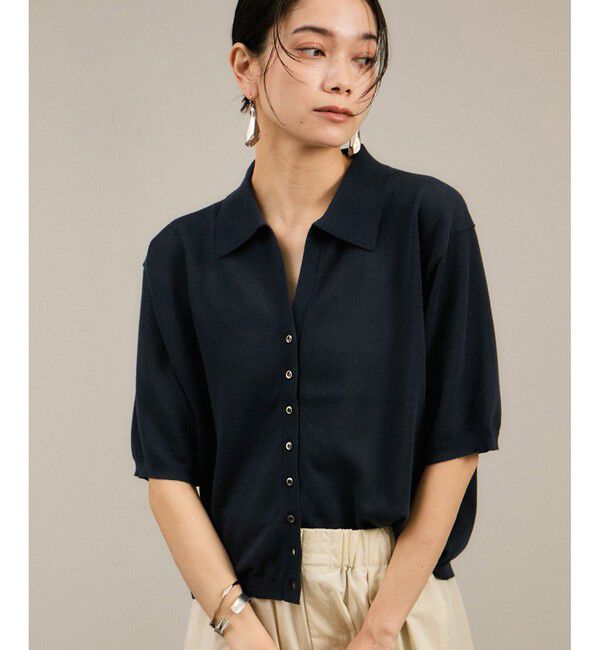 SALON adam et rope'「【WEB限定】ドライタッチスキッパーニットカーディガン［洗える］」|カーディガン|