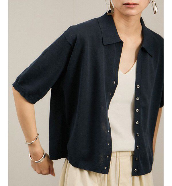 SALON adam et rope'「【WEB限定】ドライタッチスキッパーニットカーディガン［洗える］」|カーディガン|