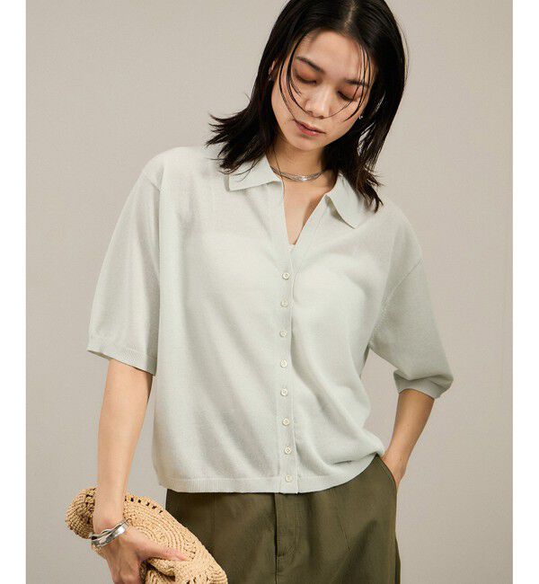 SALON adam et rope'「【WEB限定】ドライタッチスキッパーニットカーディガン［洗える］」|カーディガン|