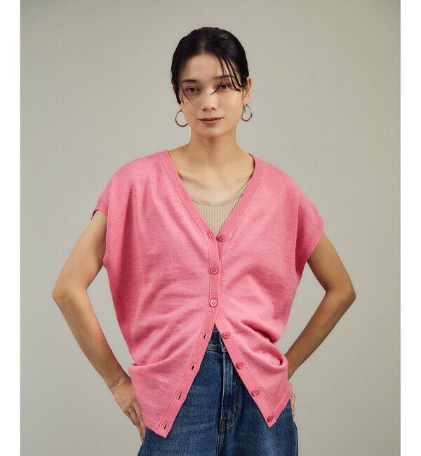 SALON adam et rope'「リネンニットベスト2WAYカーディガン［ドライタッチ・洗える］」|カーディガン|