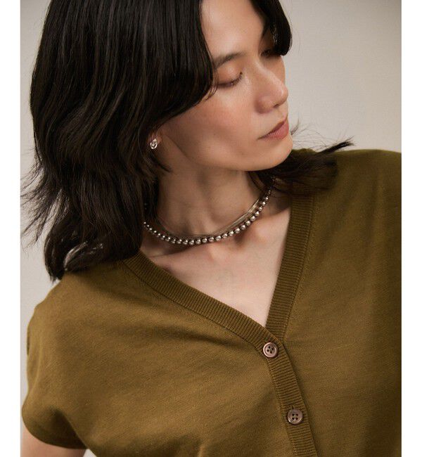 SALON adam et rope'「リネンニットベスト2WAYカーディガン［ドライタッチ・洗える］」|カーディガン|