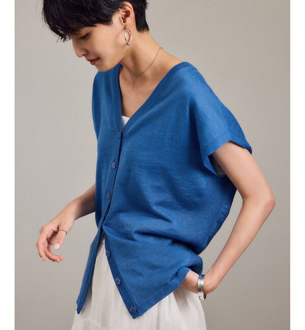 SALON adam et rope'「リネンニットベスト2WAYカーディガン［ドライタッチ・洗える］」|カーディガン|