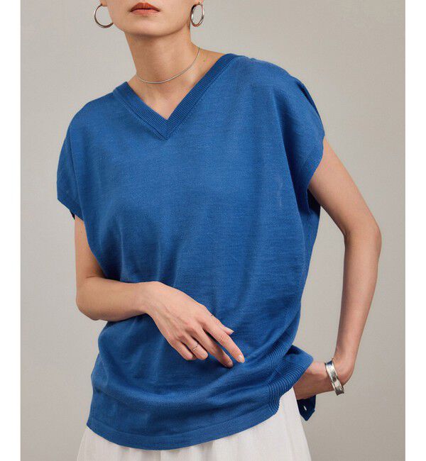 SALON adam et rope'「リネンニットベスト2WAYカーディガン［ドライタッチ・洗える］」|カーディガン|