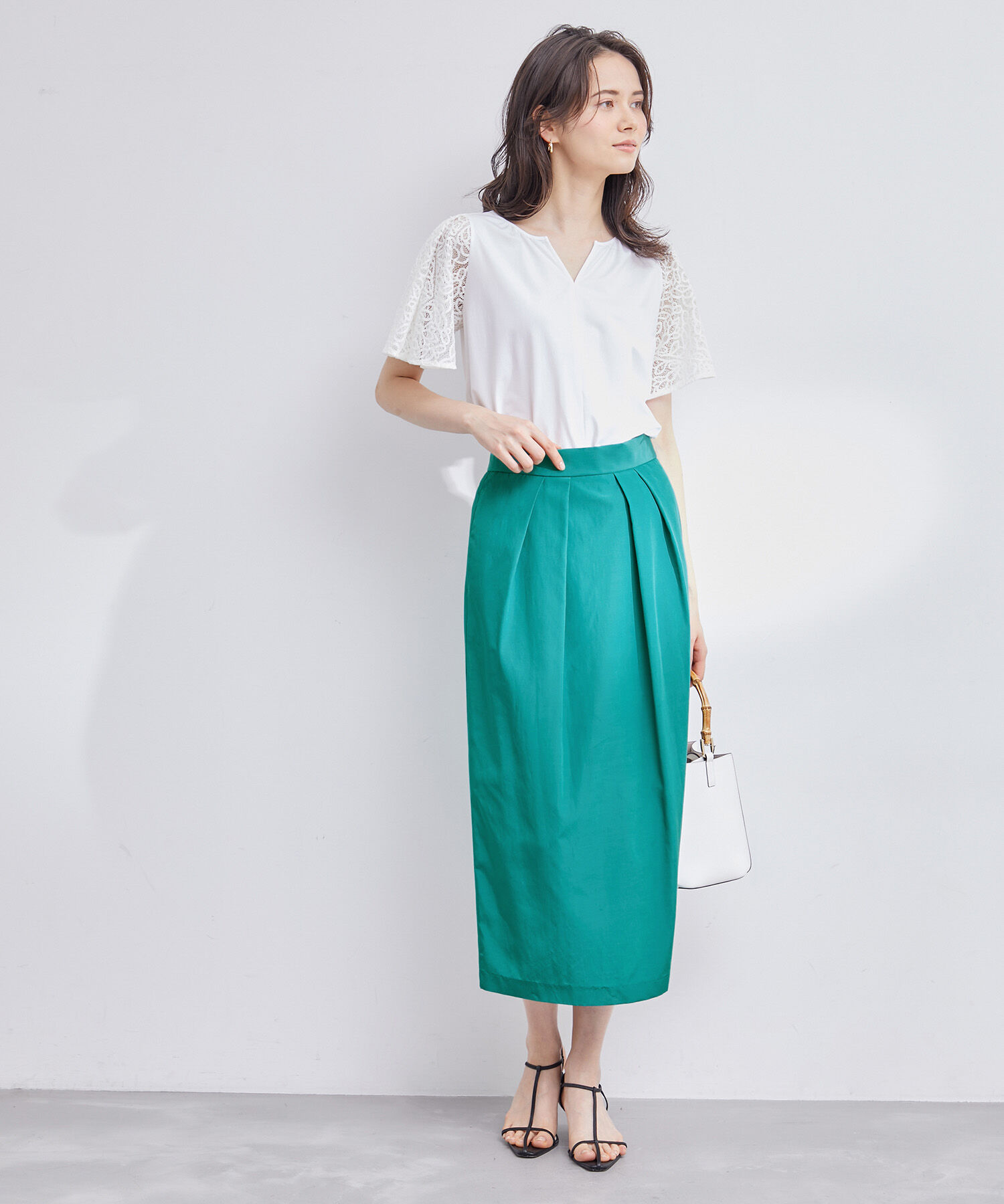 ROPE「フロントタックタイトスカート」|スカート|