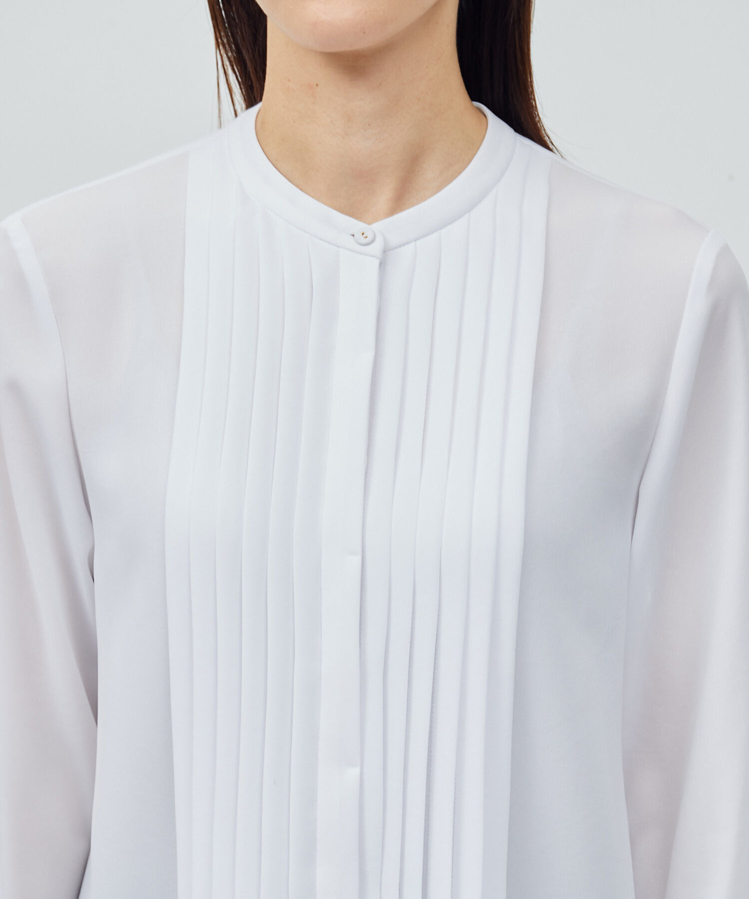 ROPE「トリアセテート フロントタックブラウス【セレモニー/通勤対応】【洗える】」|シャツ・ブラウス|