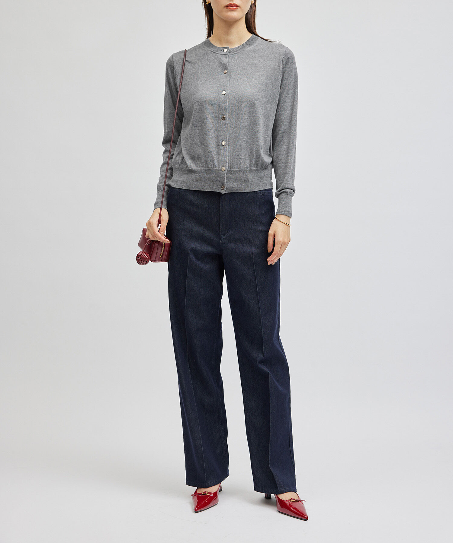 ROPE「SUPER160&rsquo;sメリノウールカーディガン【ロロ・ピアーナ社製ウール使用】/アンサンブル対応」|カーディガン|