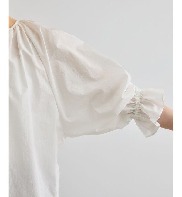 ROPE「【洗える】タイプライターハーフスリーブブラウス/お仕事・通勤対応」|シャツ・ブラウス|