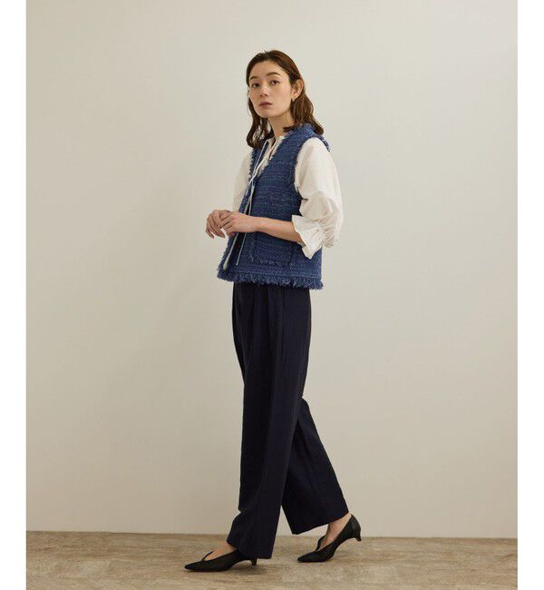 ROPE「【洗える】タイプライターハーフスリーブブラウス/お仕事・通勤対応」|シャツ・ブラウス|