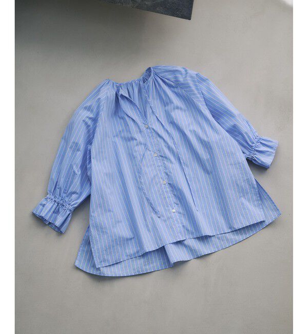 ROPE「【洗える】タイプライターハーフスリーブブラウス/お仕事・通勤対応」|シャツ・ブラウス|