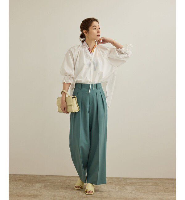 ROPE「【洗える】タイプライターハーフスリーブブラウス/お仕事・通勤対応」|シャツ・ブラウス|