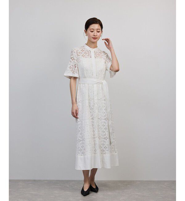 ROPE「コットンレースシャツワンピース」|ワンピース|