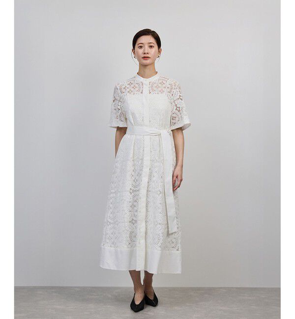 ROPE「コットンレースシャツワンピース」|ワンピース|