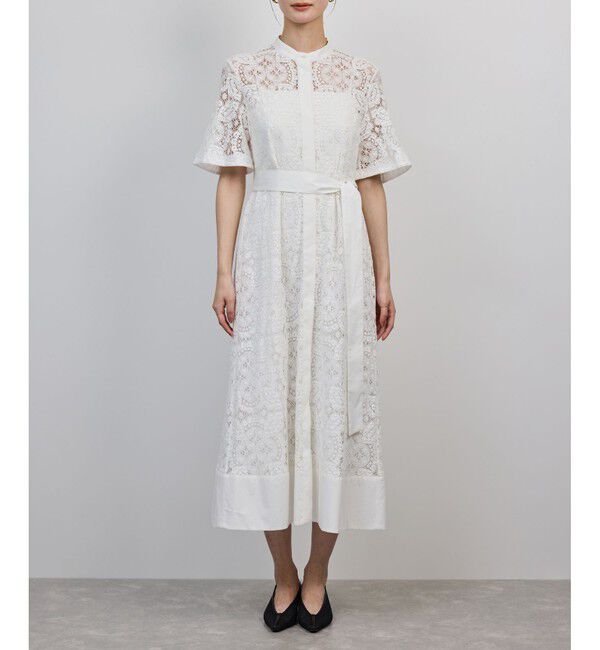 ROPE「コットンレースシャツワンピース」|ワンピース|