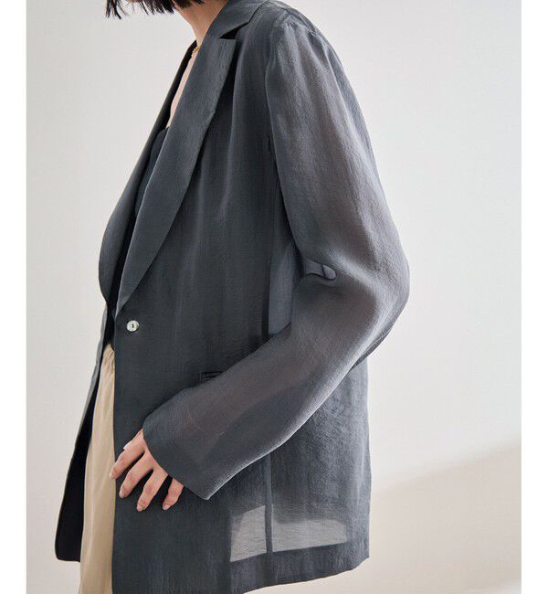 ROPE「【洗える・新色追加】シアーライトジャケット」|テーラードジャケット|グレー(07)