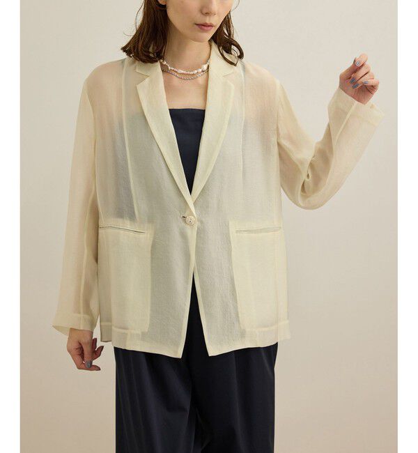 ROPE「【洗える・新色追加】シアーライトジャケット」|テーラードジャケット|
