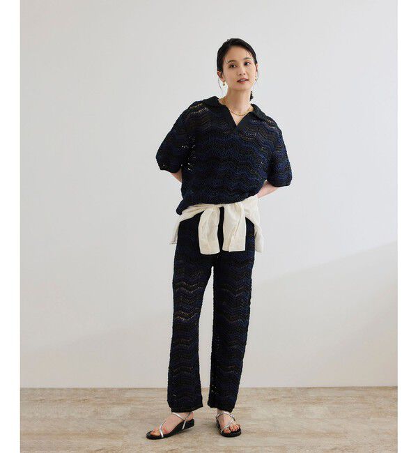 ROPE「【COOHEM（コーヘン）】ZIGZAG SUKASHI KNIT PULLOVER【WEB・一部店舗限定】【一部別注カラー】/洗える」|ポロシャツ|