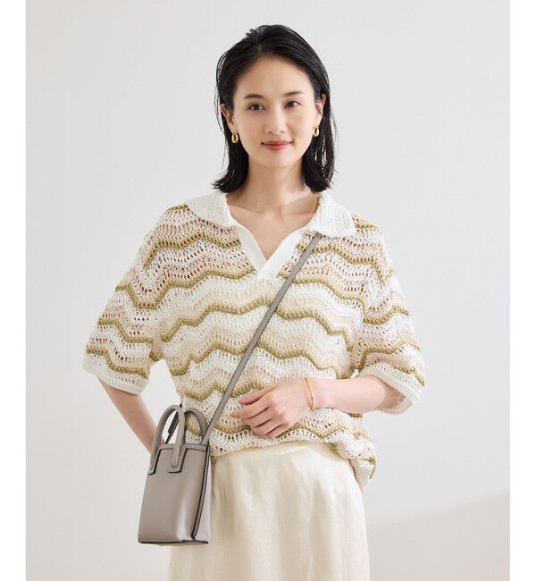 ROPE「【COOHEM（コーヘン）】ZIGZAG SUKASHI KNIT PULLOVER【WEB・一部店舗限定】【一部別注カラー】/洗える」|ポロシャツ|