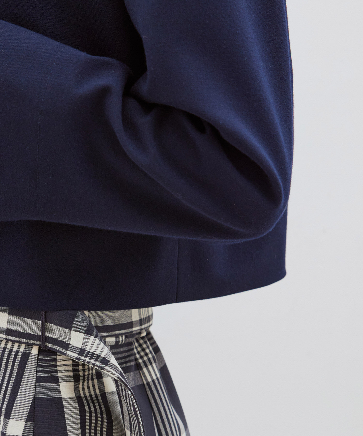 VIS「【270days美ストレッチシリーズ】ノーカラーショートジャケット【セットアップ対応】」|ノーカラージャケット|