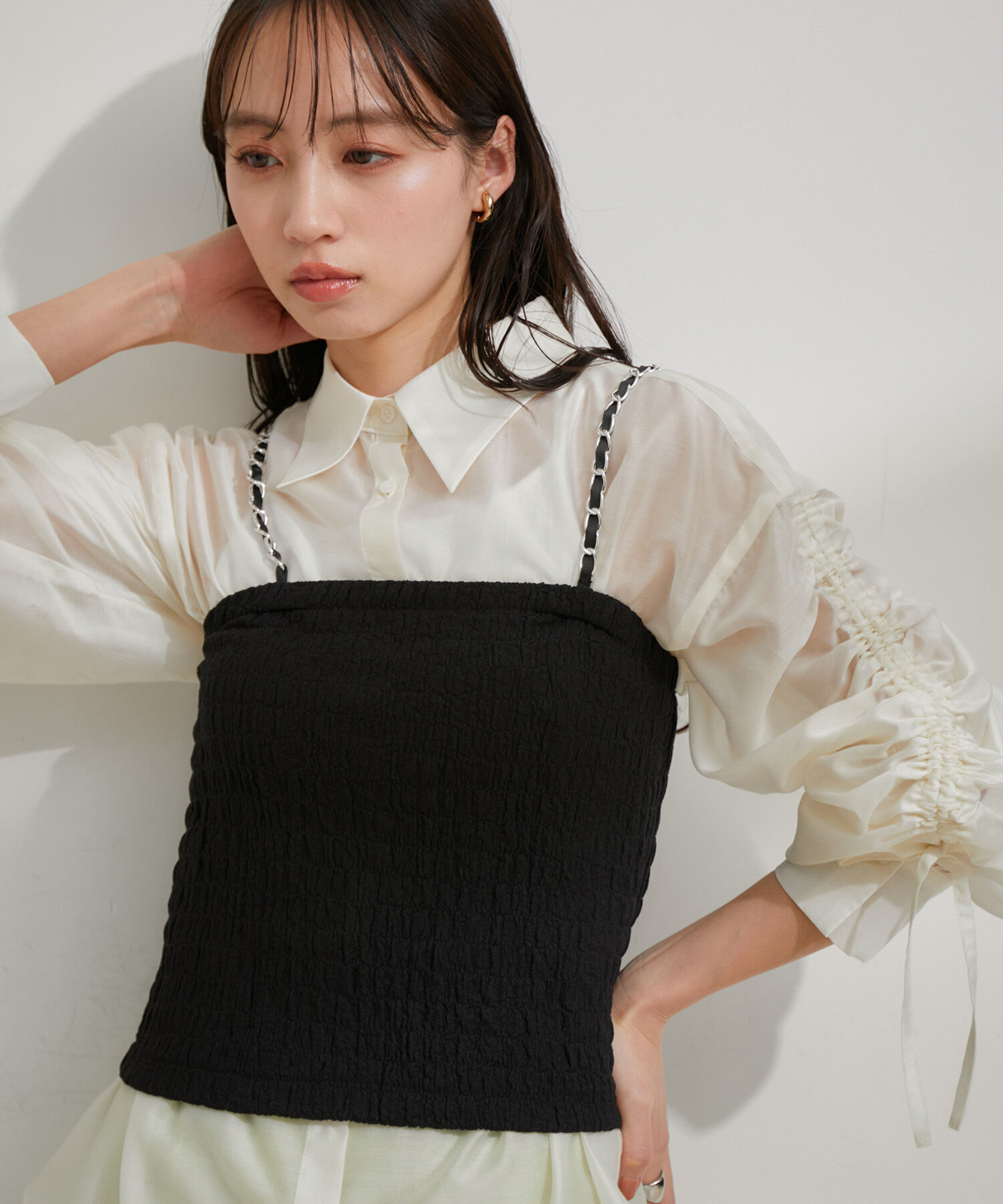 VIS「シャーリングキャミビスチェ」|キャミソール|