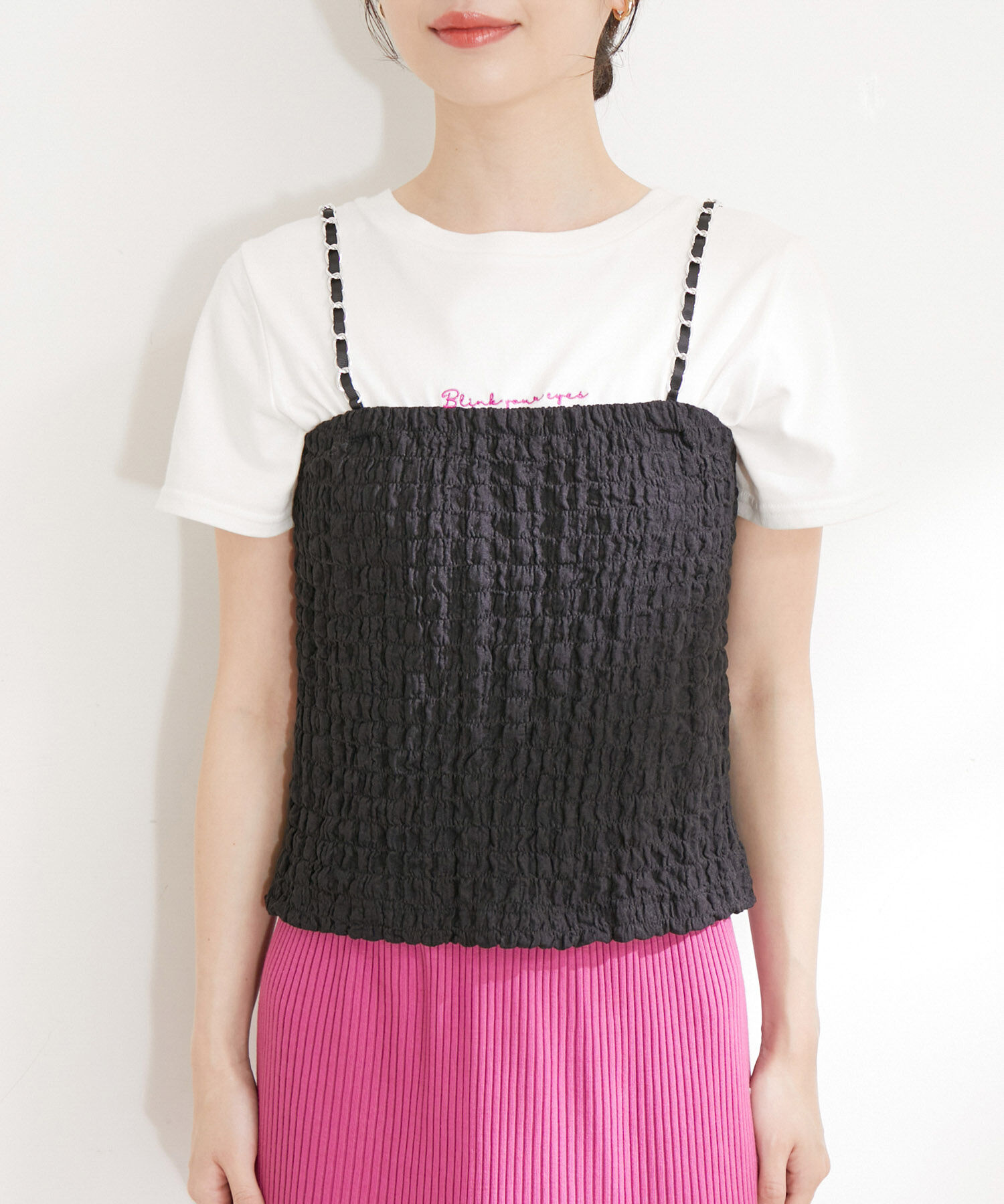 VIS「シャーリングキャミビスチェ」|キャミソール|