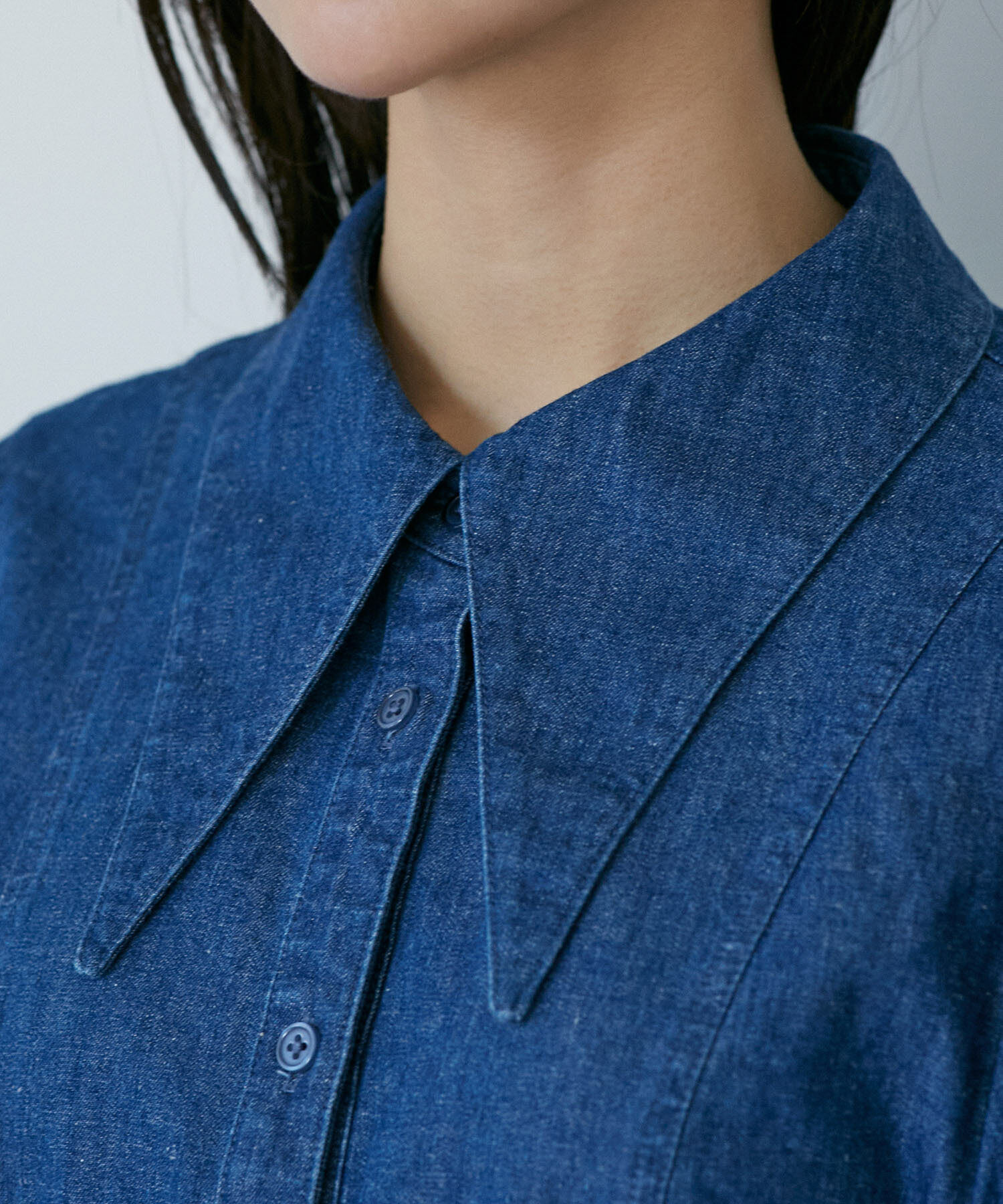 VIS「【洗える】デニムシャツブラウス」|シャツ・ブラウス|