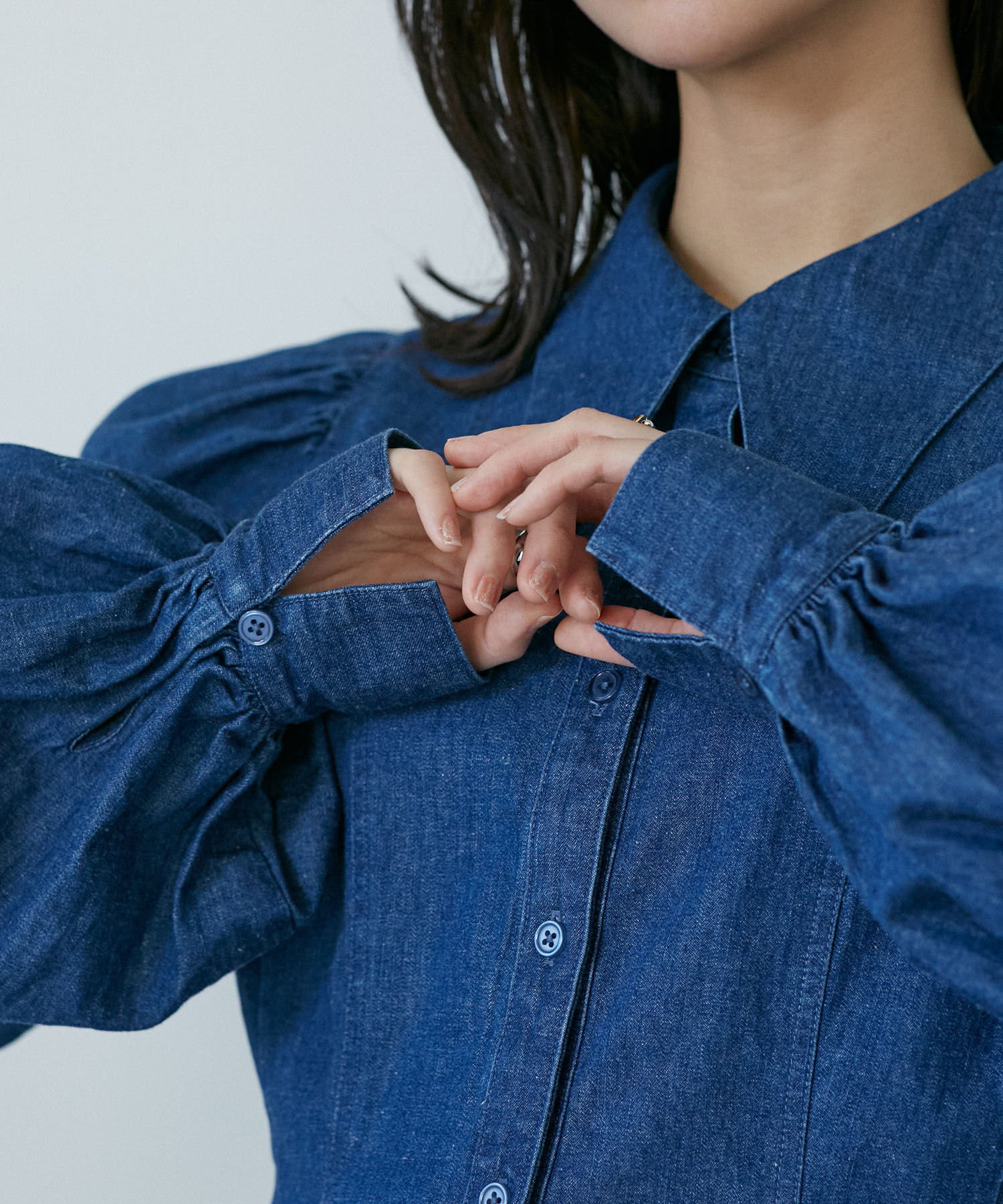 VIS「【洗える】デニムシャツブラウス」|シャツ・ブラウス|