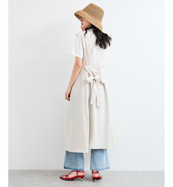 VIS「【美easy】リネンライクジレワンピース【接触冷感/洗える】」|ワンピース|