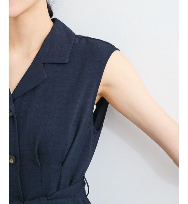 VIS「【美easy】リネンライクジレワンピース【接触冷感/洗える】」|ワンピース|