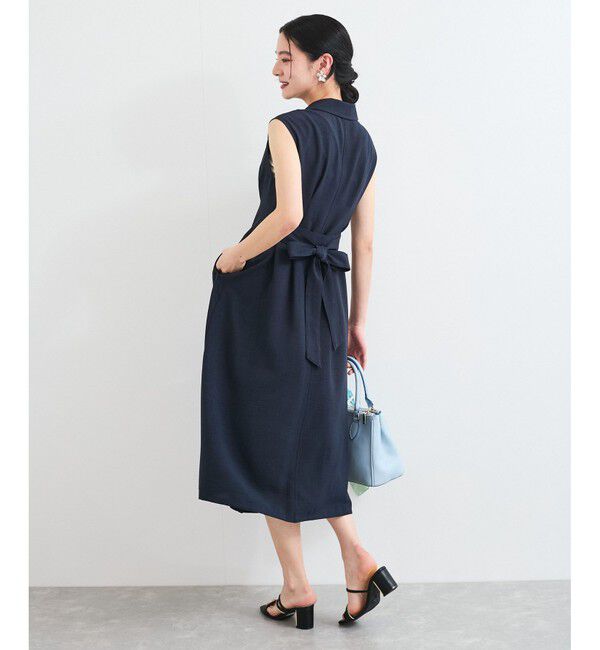 VIS「【美easy】リネンライクジレワンピース【接触冷感/洗える】」|ワンピース|